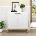 thumbnail image 5 of HLR Accent Cabinet with 2-Doors, 3D Pattern Farmhouse Style Sideboard Cabinet, 15.75"x 31.8"x 31.8", 5 of 9