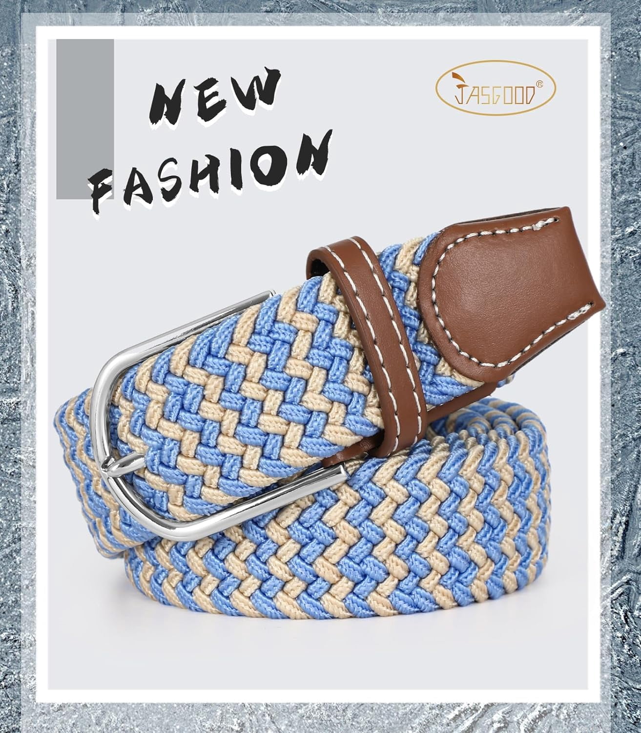 Braided Canvas Elastic Belt for Men and Women Stretch Woven 