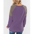 thumbnail image 3 of JuneFish Women's Casual Long Sleeve Tunic Tops Pullovers Color Block Blouses, 3 of 4