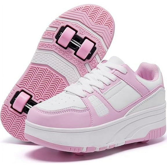 Cyiecw Roller Skate Shoes for Kids Girls Boys Detachable Wheeled Fashion Sneakers
