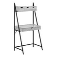 thumbnail image 2 of Computer Desk - 2 Tiers / 4 Storage Drawers / Ladder Style - 32"L - Grey Wood-Look / Black Metal, 2 of 8
