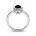 thumbnail image 3 of SuperJeweler 1 Carat Pear Shape Black Onyx and Double Halo Diamond Ring In Sterling Silver For Women, 3 of 6