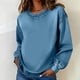 thumbnail image 2 of RKSTN Denim Sweatshirt for Women Oversized Crewneck Hoodless Sweatshirts Tops Womens Casual Solid Plus Size Round Neck Loose Comfy Long Sleeve T Shirt Fall Spring Clothes, 2 of 10