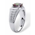 thumbnail image 2 of PalmBeach Jewelry Men's 2.72 TCW Cushion-Cut Fire Topaz and White Sapphire Ring in Platinum-plated Sterling Silver, 2 of 7