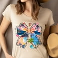 thumbnail image 4 of Beach Bow Shirt – The Beach Is My Happy Place Sunset Graphic Tee, Forest Green, Size 5XL, 4 of 6