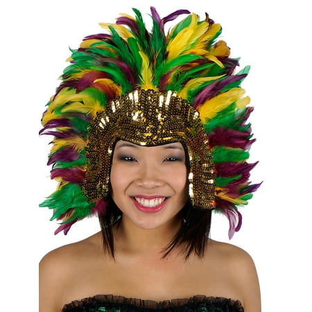 Deluxe Mardi Gras Sequin Headdress