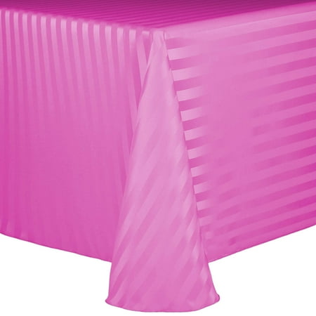

Ultimate Textile (3 Pack) Satin-Stripe 70 x 104-Inch Oval Tablecloth - for Home Dining Tables Watermelon