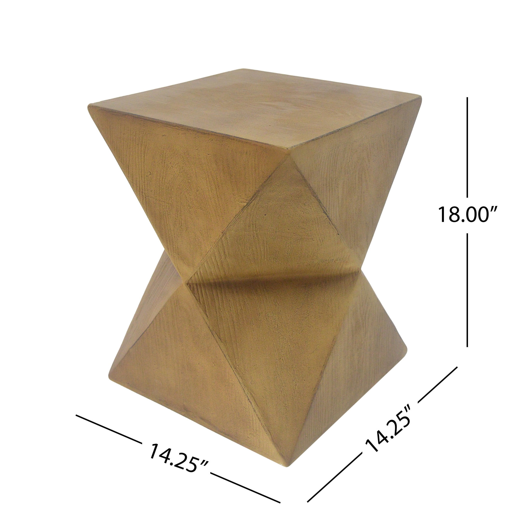 Christopher Knight Home 14.25" Modern Lightweight Concrete Prismatic Shape Accent Side Table, Natural