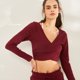 thumbnail image 4 of Ropa de yoga y fitness para mujer, cuello en V grande, informal, transpirable, para correr, deportes, manga larga, ropa de secado rápido, 4 of 6