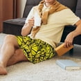 thumbnail image 4 of Daiia Yellow Butterflies Mens Woven Stretch Pajama Short,Short Pajama Pants-4X-Large, 4 of 9