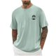 thumbnail image 1 of Mens Camisas de Manga Corta Impresión Casual Deportes Cuello Redondo Blusa, Poliéster Ligero para la Primavera Verano Al Aire Libre Uso Diario, 1 of 4