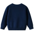 thumbnail image 5 of SGMVNU Toddler Girls Sweaters for Fall and Winter - Cute Bow Crew Neck Long Sleeve Drop Shoulder Loose Knit Pullover Tops for Girls, Toddler Baby Fall Clothes(y1202_2-Dark Blue, Size 4-5 Years), 5 of 7