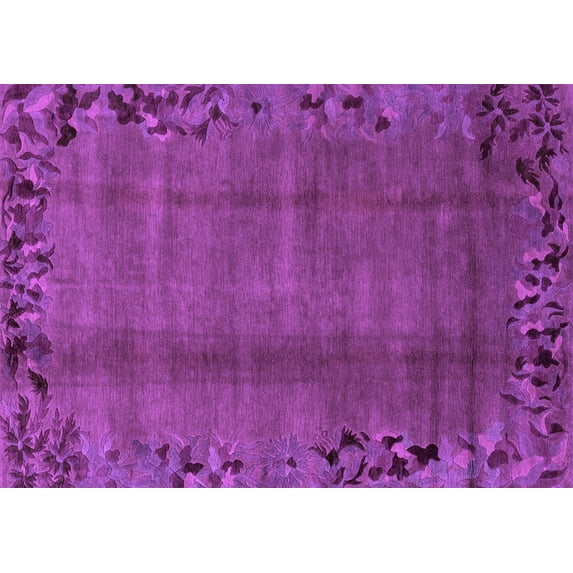 Ahgly Company Indoor Rectangle Abstract Purple Modern Area Rugs, 5' x 7'