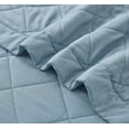 thumbnail image 5 of Chezmoi Collection Owen 3-Piece Soft Cooling Bamboo Fiber Quilt Bedspread Diamond Quilted Coverlet Set (Queen, Blue), 5 of 9