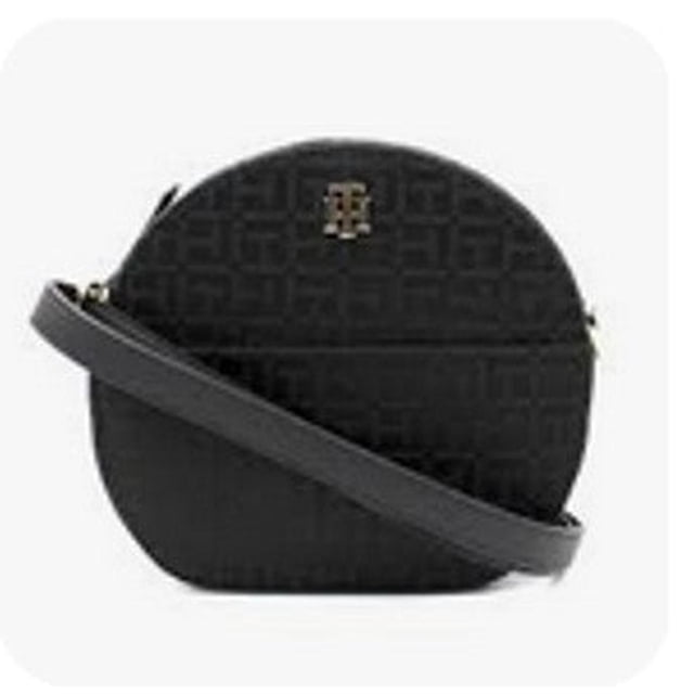 Bolsa Circular Crossbody Tommy Hilfiger Monograma Negra 69J7939/002