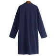 thumbnail image 4 of RongHuan Men's Long Sleeve Muslim Thobe Robe Button Up Kaftan With Side Split and Pockets Stand Collar Soild Color Robes, 4 of 7