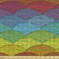 thumbnail image 2 of Ambesonne Abstract Fabric by the Yard Upholstery, Seigaiha Rainbow Waves, 1 Yard, Multicolor, 2 of 5
