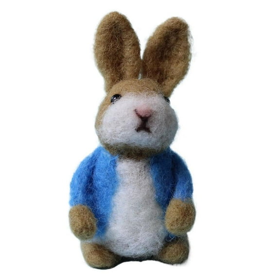 Ksruee Felt Rabbit Doll Handmade Crochet Animals Cute Felted Rabbit Wearing Colorful Jacket Coats Easter Basket Stuffer Animal Crafts for Home Decor popular