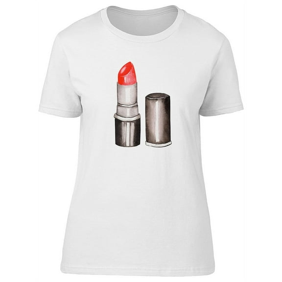 Cute Fashion Red Lipstick T-Shirt Women -Image by Shutterstock, Female Medium