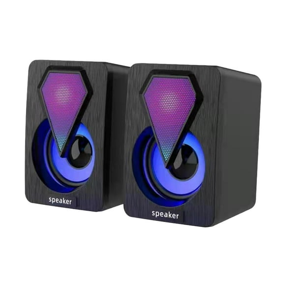 Computer Speakers for Desktop Light Emitting Computer Speaker Usb Mobile Phone Laptop Desktop Mini Speaker Hifi Stereo Sound Wired Subwoofer Computer Speakers 2 Pcs Pc Speakers for Desktop