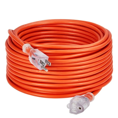 100FT Green Heavy Duty Extension Cord | 16 Gauge for Outdoor & Indoor Use | 1250W/10A Capacity with Lighted Plug