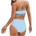 thumbnail image 4 of Dasayo Womens Retro Swimsuits Two Piece Strapless Underwear High Cut Push up Graphic Swim Suit Bathing Suits for Women L, 4 of 4