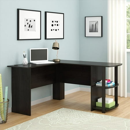 Wooden Table Desk - Ktaxon L-Shaped Computer Desk Office Workstation Laptop Wooden Table 2-layer Bookshelves