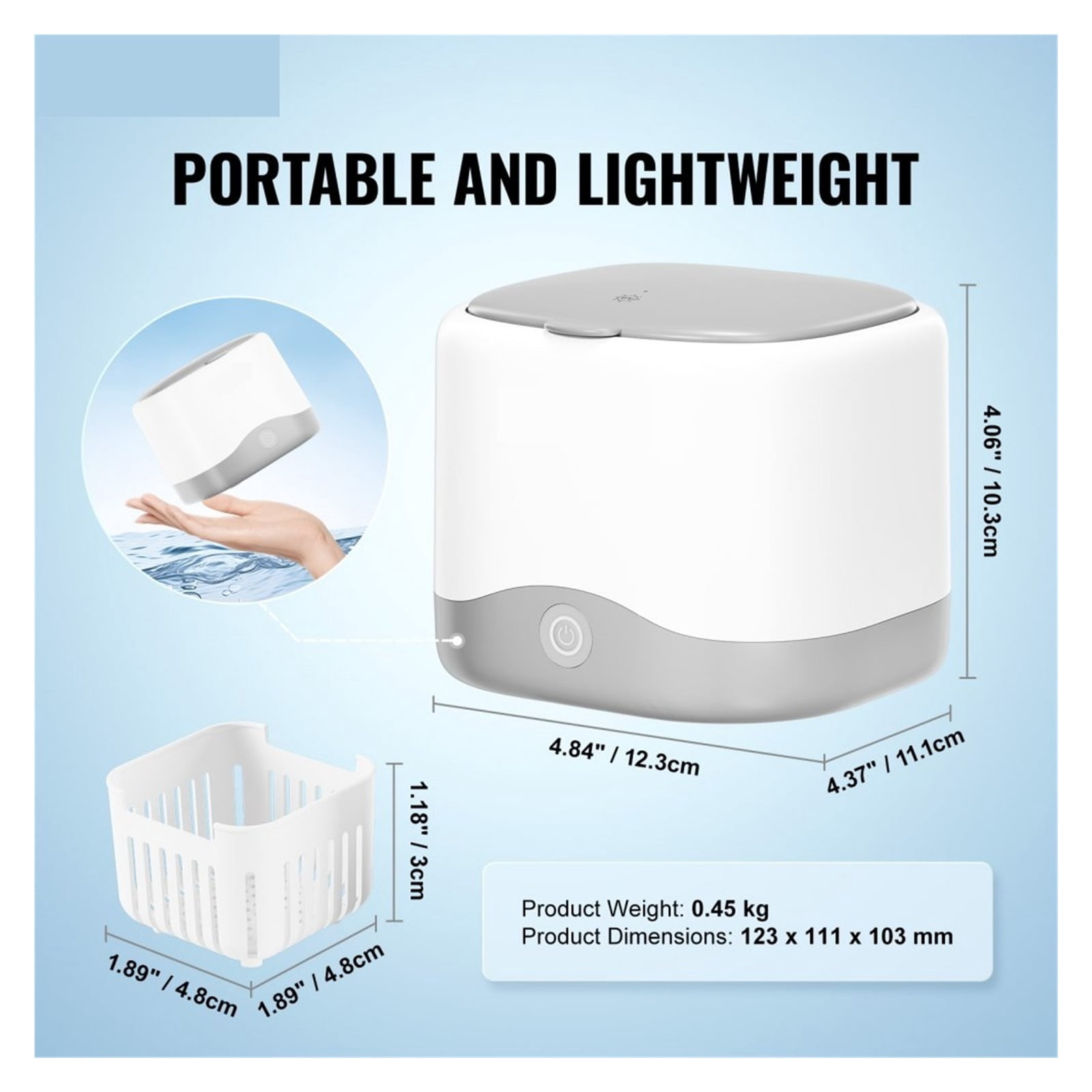 Ultrasonic Cleaner for Dentures Retainer Cleaner Machine with UV Light 30W Cleaning Machine