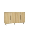 thumbnail image 4 of Fluted Sideboard Buffets Cabinet with Doors, Modern Black Credenza with Adjustable Shelves, Storage Console Table for Living Room, Entryway, Wood, 4 of 6
