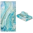 thumbnail image 7 of Dreamtimes 3 PCS Towel Beautiful Teal Blue Gold Marble Texture Cotton Bath Towel Set (1 Bath Towel, 1 Hand Towel, 1 Washcloth) for Bathroom, Super Soft and Quick Dry Towels, 7 of 7
