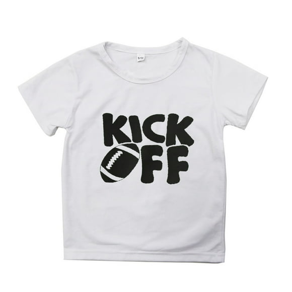 FhsagQ Tops Boys Shirts Shirts for Teen Kids Child Short Sleeve Football Letter Prints T Shirt Boys Girls Fans Gift Tops Christmas Shirts for Boys 10-12 Colors Gray 12-13 Years