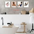 thumbnail image 4 of Fashion Wall Art Bathroom Decor Canvas Posters Prints Set of 4 Framed Wall Art Bathroom Pictures Modern Women Bathroom Pink Wall Decor, 4 of 6