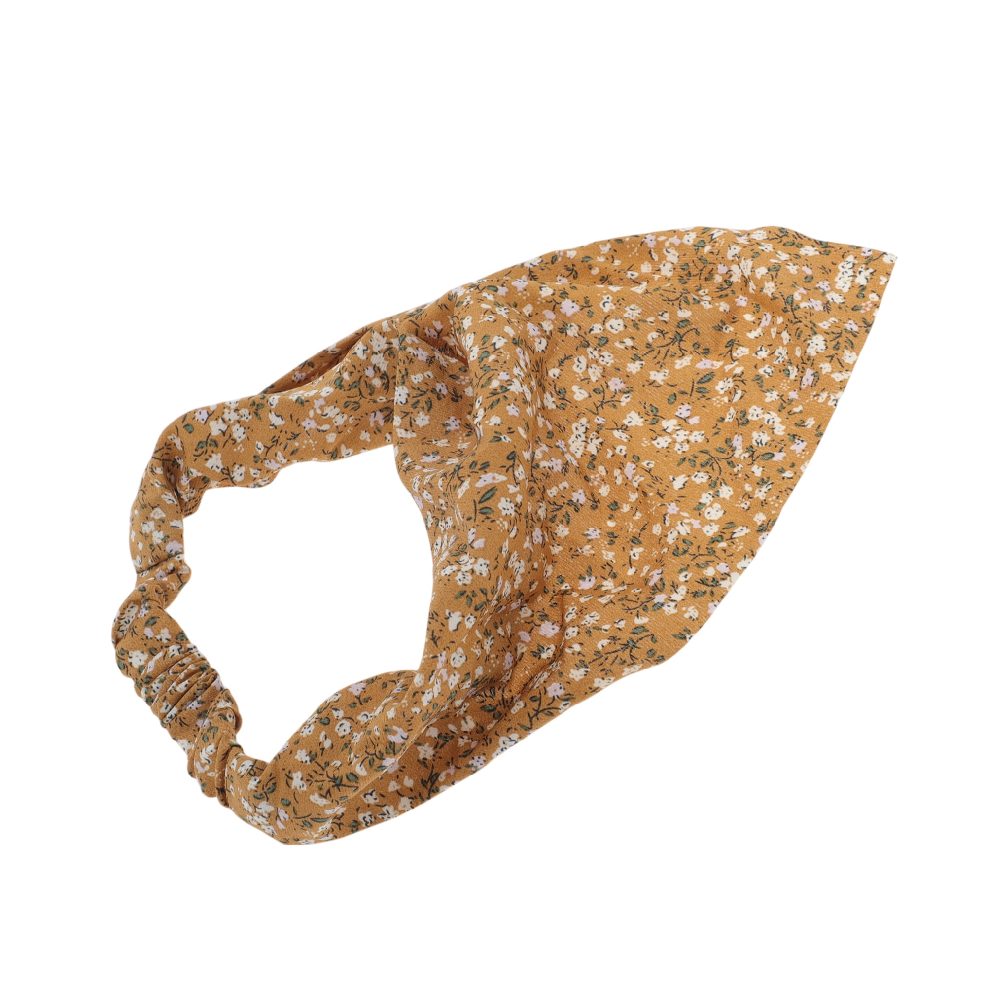 Unique Bargains Stylish Ditsy Floral Elastic Headwrap Brown 8.46"x8.46"