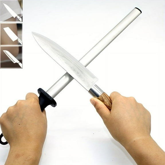 1pc 12 Inch Diamond Knife Sharpener Stick with ABS Handle - Perfect for Sharpening Chef Steel Knives - Easy to Use and Durable Kitchen Accessories