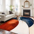 thumbnail image 2 of 8'x10' Area Rugs, Navy Blue Burnt Orange Indoor Outdoor Area Rug for Living Room Bedroom, Modern Boho Art Geometric Washable Bathroom Rugs Kitchen Floor Carpet Mats Home Decor Aesthetic, 2 of 8