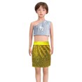 thumbnail image 1 of FAOWME Robe de Danse Enfant Jupe Portefeuille Extensible à Sequins Jupe Or 2-10 Ans, 1 of 4