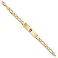 thumbnail image 2 of 14K Medical Red Enamel Flat Figaro Link ID Bracelet in 14k Yellow Gold, 2 of 3