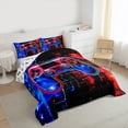 thumbnail image 3 of Manfei Teens Video Game Full Size Comforter Sets,Gamepad Game Lovers Bedding Comforter Set,Red Blue Bedding Sets For Kids,Luxury Bedroom Decor Reversible,3 Pieces, 3 of 8
