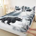 thumbnail image 3 of Manfei 3D Farmhouse Bear Queen Sheet Sets, Woodland Animal Flat Sheet, Teens Boys Girls Kids Queen Fitted Sheet, Ultra Soft Home Decor, 4pcs, 3 of 7