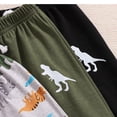 thumbnail image 5 of Edvintorg 3 Pack Toddler Boy Clothes Dinosaur Sweatpants Drawstring Elastic Waist Casual Cotton Pants Winter Joggers for Boys 6M-3T, 5 of 8