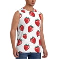 thumbnail image 2 of Bingfone Hand Drawn Strawberry Pattern Men's Tank Tops Workout Sleeveless Tee Shirts Running Beach Tanks for Men-XX-Large, 2 of 4