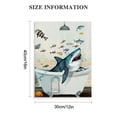 thumbnail image 2 of ARISTURING Shark Bathroom Wall Art Ocean Shark Pictures Wall Decor Fish Shark Bathtub Canvas Painting Home Decoration Artwork for Bathroom Signs Framed Ready To Hang Framed 16"x20", 2 of 5
