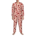 thumbnail image 3 of Picia Tomatoes Pattern Men’s Long-Sleeve Sleepwear Set - Soft 2-Piece Loungewear with Pockets, Comfy PJs for Relaxing Nights-Medium, 3 of 7