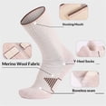 thumbnail image 3 of Paquete de 3 pares de calcetines de senderismo de lana para hombre calcetines de senderismo térmicos acolchados con micro tejido transpirable y que absorben la humedad., 3 of 5