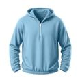 thumbnail image 2 of MaFYtyTPR Men's Half Zip Hoodie Sweatshirt Long Sleeve Casual Pullover with Pockets for Fall Winter 01-Light Blue XXXL, 2 of 6