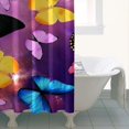 thumbnail image 4 of Purple Yellow Blue Butterfly Pattern Shower Curtain 36"x72" ,Bathroom Decorative Shower Curtains Set with 12 Hooks,Modern Waterproof Washable Shower Curtain, 4 of 6
