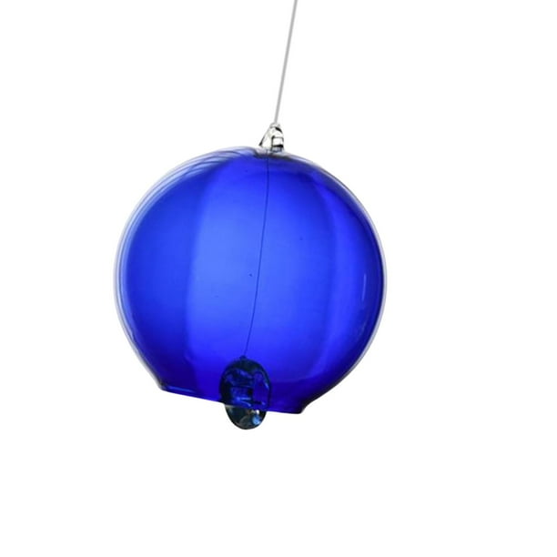 Carrillón de viento japonés de cristal, decoración multiusos para interiores y exteriores, con abertura de 4 cm. Azul oscuro