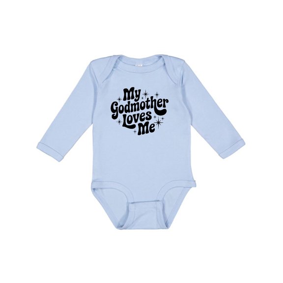 Inktastic My Godmother Loves Me Godson Goddaughter Boys or Girls Long Sleeve Baby Bodysuit