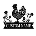 thumbnail image 6 of Custom Chicken Flower Metal Sign Personalized Farm Hen Chick Rooster Metal Name Sign Plaque Farmhouse Outdoor Wall Decor, 6 of 6