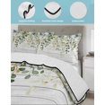 thumbnail image 3 of Full Size Quilt Bedding Set, Green Reversible Summer Quilt 3 Pieces, Eucalyptus Leaves Lightweight Bedspreads Coverlets with 2 Pillow Shams for All Seasons, 3 of 5